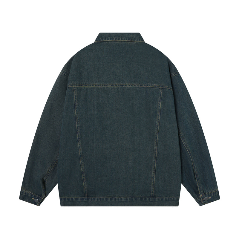 Herrenbekleidung Washed Old Street Retro Loose Denim Jacke Modische Marke All-Match Casual Jacke Ankunft_voghion.com