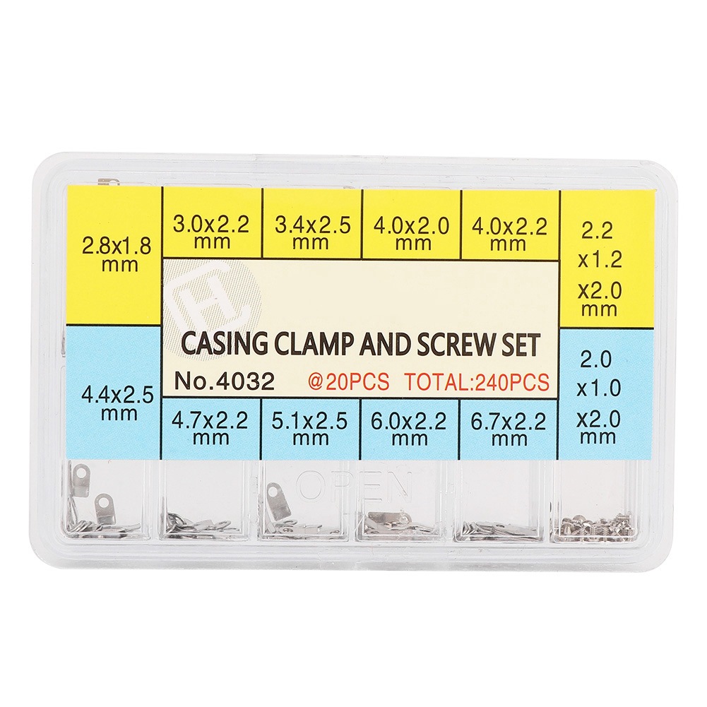 修表工具 手表配件 NO.4032盒装固机片螺丝 固定机芯专用12个规格