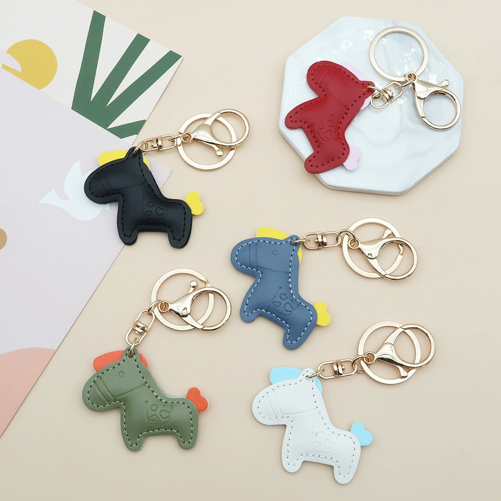 Милый брелок-подвеска в форме пони, изысканный кожаный аксессуар для сумок с изображением пони для мужчин и женщин, очаровательный подарок для пары любителей животных.