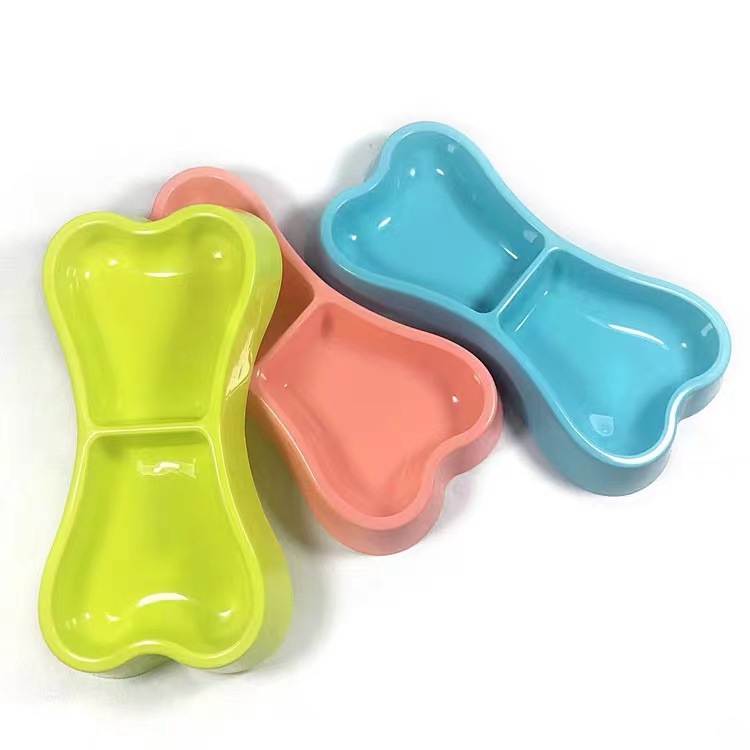 Suministros para mascotas perro de plástico doble tazón de comida dorado Retriever Teddy arroz tazón de agua lavabo de doble uso gato y perro alimentador universal