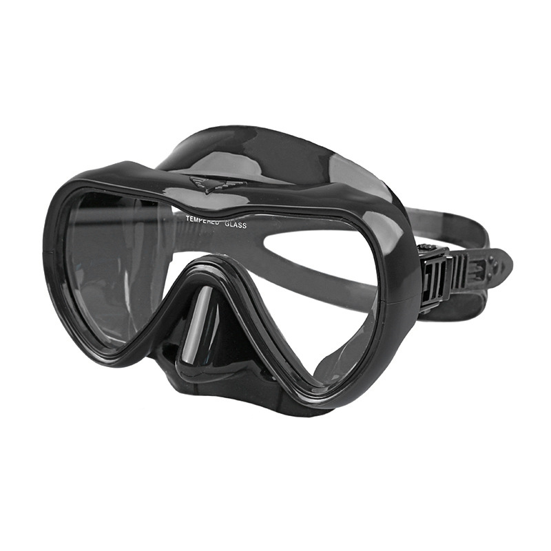 Fabricante de adultos de una sola lente anti-niebla película de vidrio templado de silicona líquida máscara de buceo gafas de buceo profundo