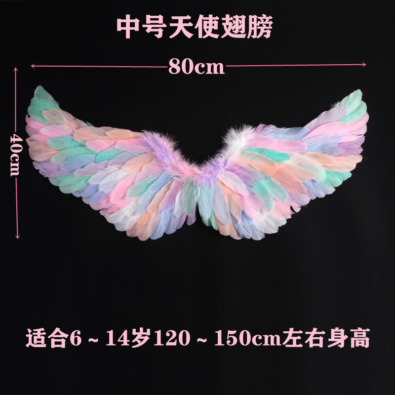 Alas de plumas de ángel, accesorios de Halloween, actuación para adultos y niños, decoración de pasarela de niña de las flores, vestido de demonio negro