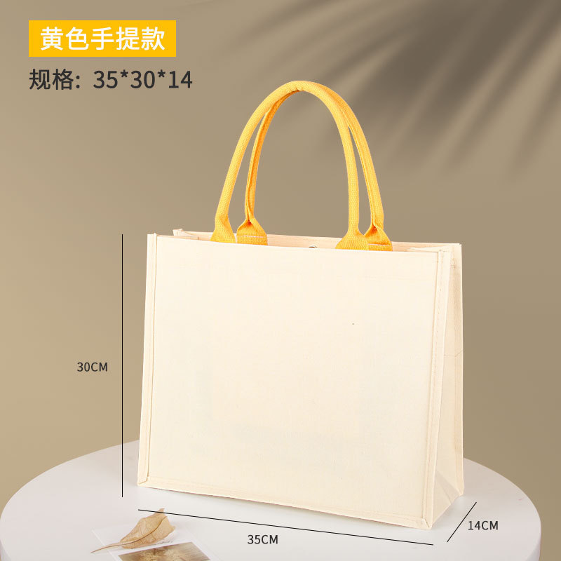 Bolsa de lona personalizada con logotipo, bolsa de lona laminada, bolsa de lona gruesa, bolsa tridimensional hecha a mano.