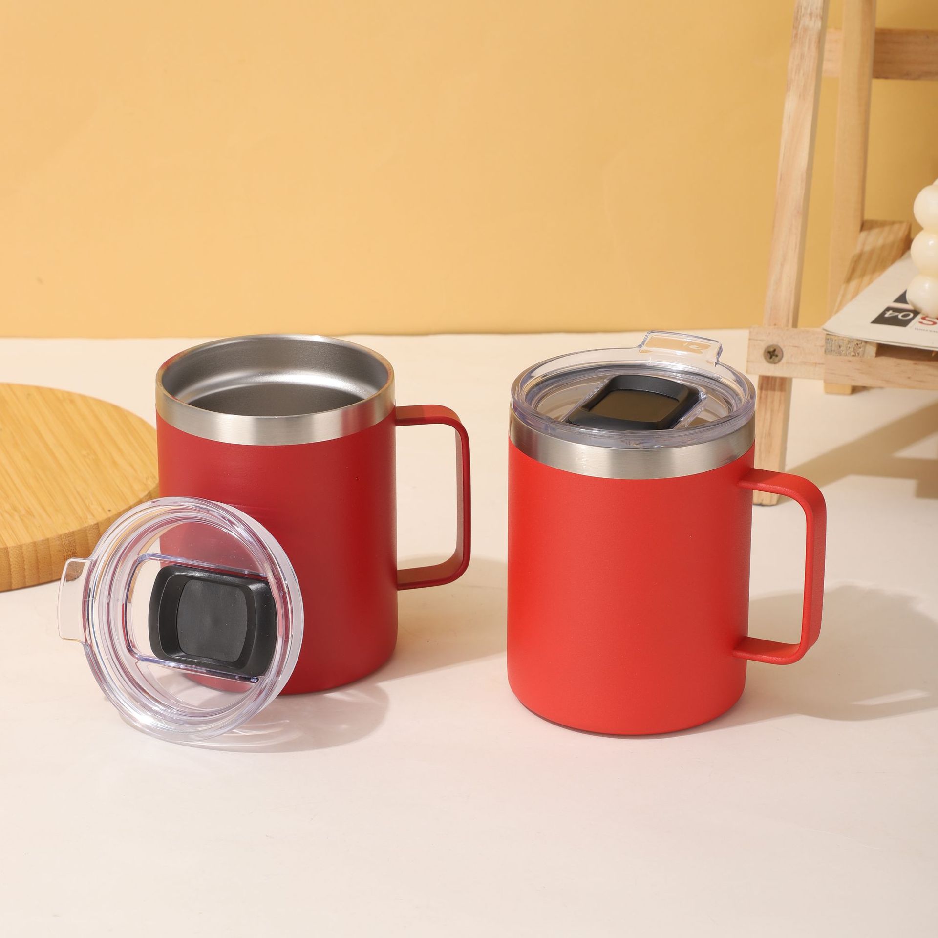 Oficina antigua taza de té 304 taza de vacío de acero inoxidable hogar portátil simple taza de agua taza de té fábrica al por mayor