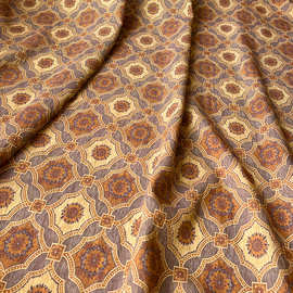 团花纹新中式数码印花布料锦棉面料民族风旗袍连衣裙上衣汉服面料