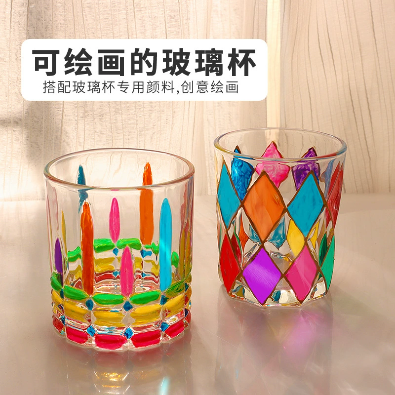 Детский подарок на выпускной сезон, рефракция радужного света, средневековая ручная роспись, стеклянная чашка, материал «сделай сам», пакет, декоративные украшения