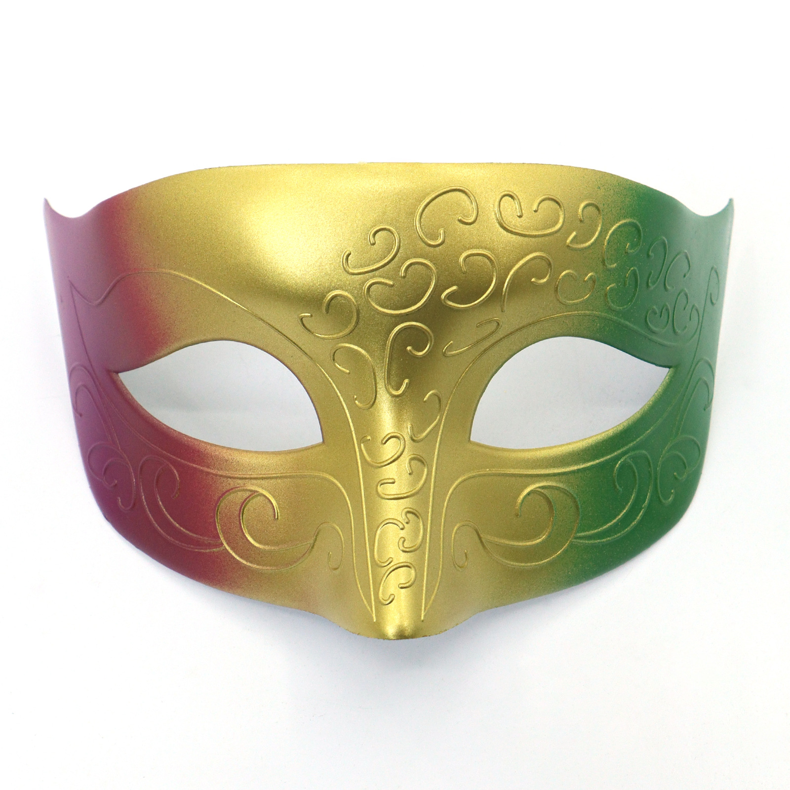 Amazon TK carnaval oro roxo verde tricolor retro máscara de mitad de cara espectáculo de escenario de fiesta máscara de accesorios