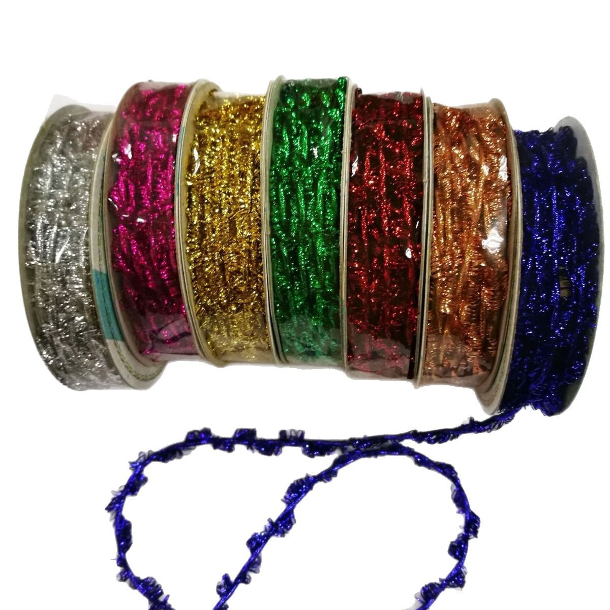 厂家销售 纺织辅料银葱松紧带松紧绳 彩色圆松紧带弹力绳批发