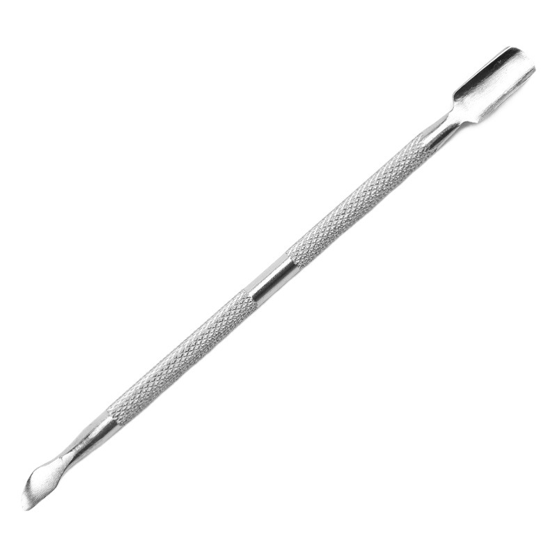 Stainless Steel Double-Headed Steel Pusher to Remove Dead Skin, Small Steel Pusher, Carved Handle to Remove Dead Skin Nails, Manicure Care Tool