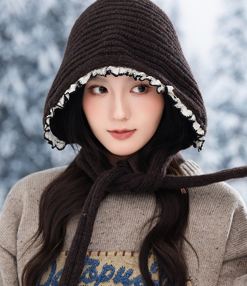 Versione coreana versatile in pizzo lavorato a maglia, grande circonferenza, antivento, caldo, annodabile, morbido, autunno inverno, spesso_voghion.com