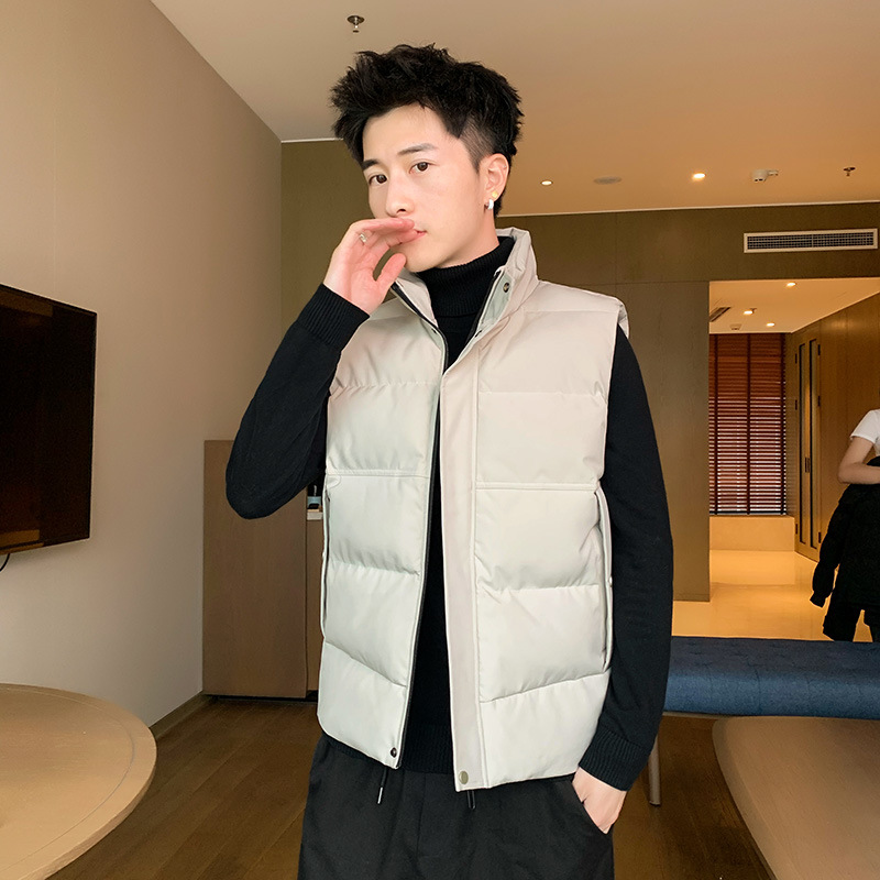 Chaleco cálido de otoño y invierno transfronterizos masculino chaleco de color sólido marca de moda coreana para hombres de hombro grande chaqueta de pareja image 3