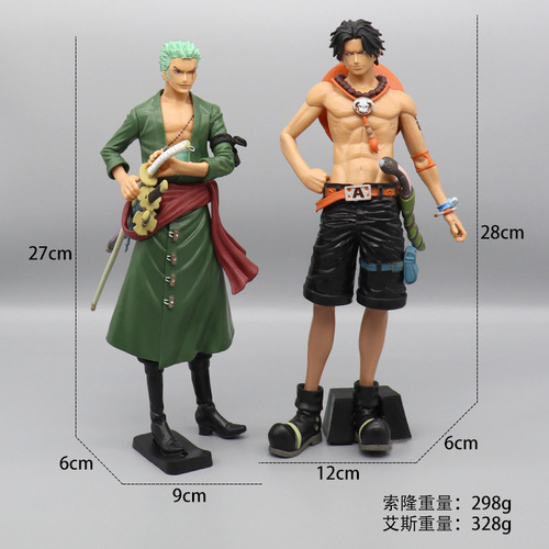 One Piece Grand Assembly Three-Sword Style Roronoa Zoro Fire Fist Ace Standing Ace Figure Peripheral Model