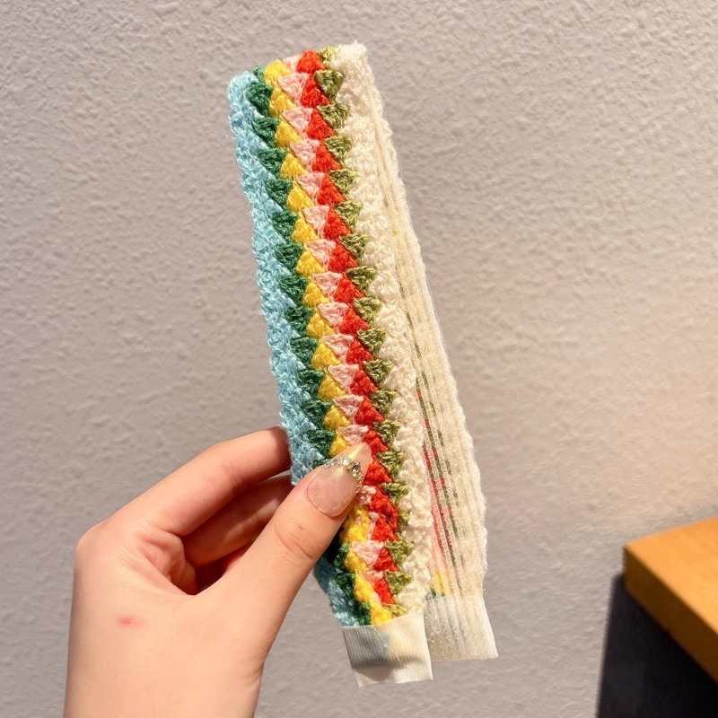 Flor francesa de punto velcro cinta de cabello para adultos fresa de cabello acabado artefacto de la niña cabello fija banda de cabello tocado