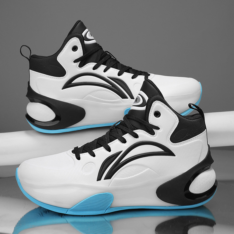 Auténticos zapatos de baloncesto Yushuai 17 para hombres, niños grandes, piso de cemento profesional, fricción de combate real, cojín de aire con sonido, zapatos deportivos con amortiguación