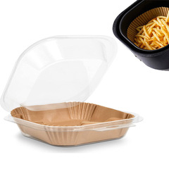四角い空気フライヤー紙シリコン油紙皿紙トレイ円形油取り紙フードパッド紙焼き使い捨て家庭用焙煎