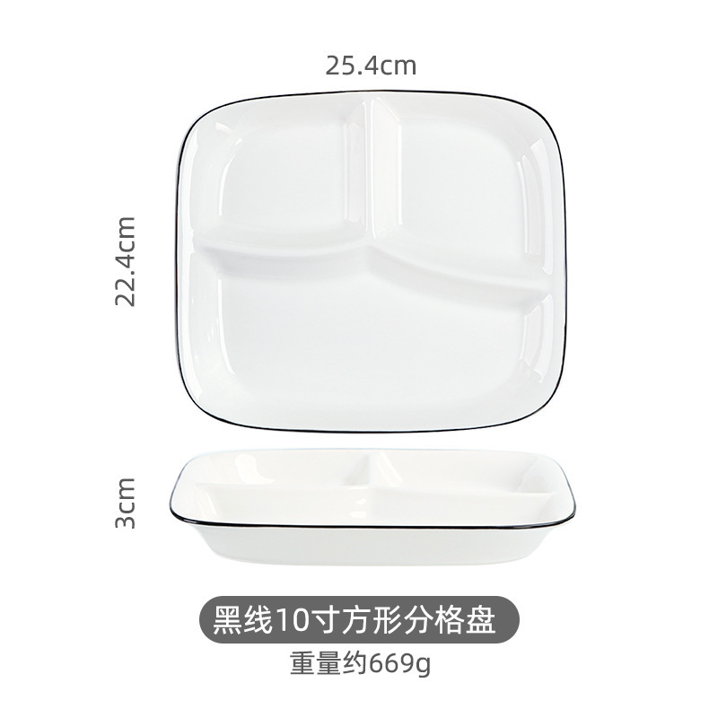 分割ディナープレート セラミックコントロールダイエット朝食プレート 子供用定量軽食食器 3分割ラウンドプレート 5分割スクエアプレート|undefined