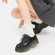 Small Leather Shoes Women's 2025 Spring New Thick-soled Loafers Genuine Leather Women's Shoes Explosive Single-layer Shoes Women's Black Martin Shoes