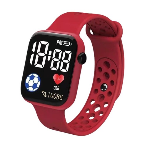 New LED digital watch K6 with square map icon, waterproof, stylish, sports watch for adults and students