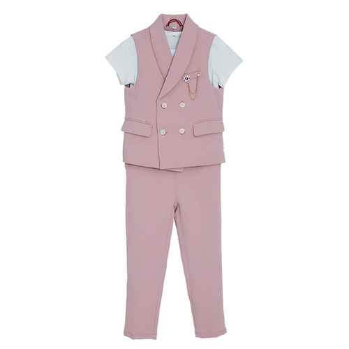 Children's suit 2024 spring and summer new style boys' gentleman's vest two-piece set host speech photography dress on behalf of