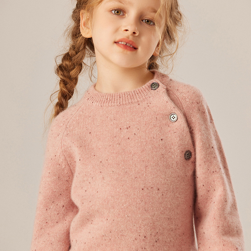 Children's cashmere warm solid color woolen knitted sweater for boys