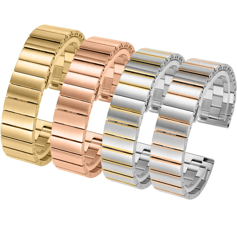 Для Huawei серии GT4 Samsung Смарт-ремешок для часов Бамбук Нержавеющая сталь Металлическая пряжка-бабочка Стальной ремешок