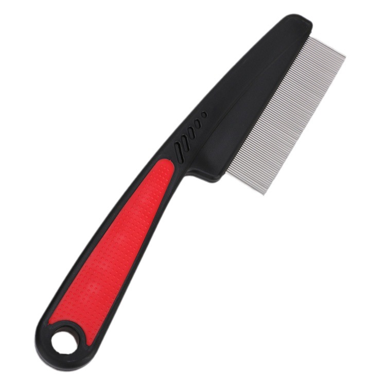 Peine de Acero para Mascotas, Peine para Pulgas, Peine de Dientes Finos, Removedor de Pelo de Perro, Limpiador de Pelo de Gato