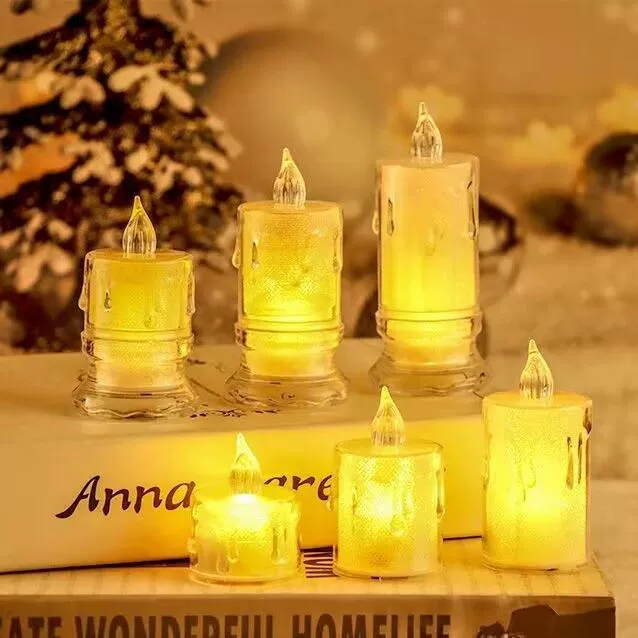 Small transparent electronic atmospheric candle