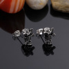 Cross -border e -commerce Foreign Trade Products One Generation of European and American Fashion Personalized Personalized Diamond Skeleton Titanium Steel Men's Earrings