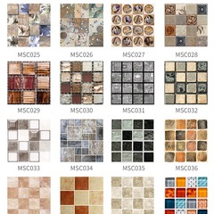 MSC025-42 Cross-border AliExpress 3D Mosaic Tile Sticker Self-Adhesive Removable Decor PVC Wall Sticker Wholesale
