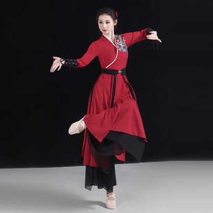 雪龙吟汉服舞蹈演出服女中国舞艺考练功服古装侠客风表演服太极服-阿里巴巴