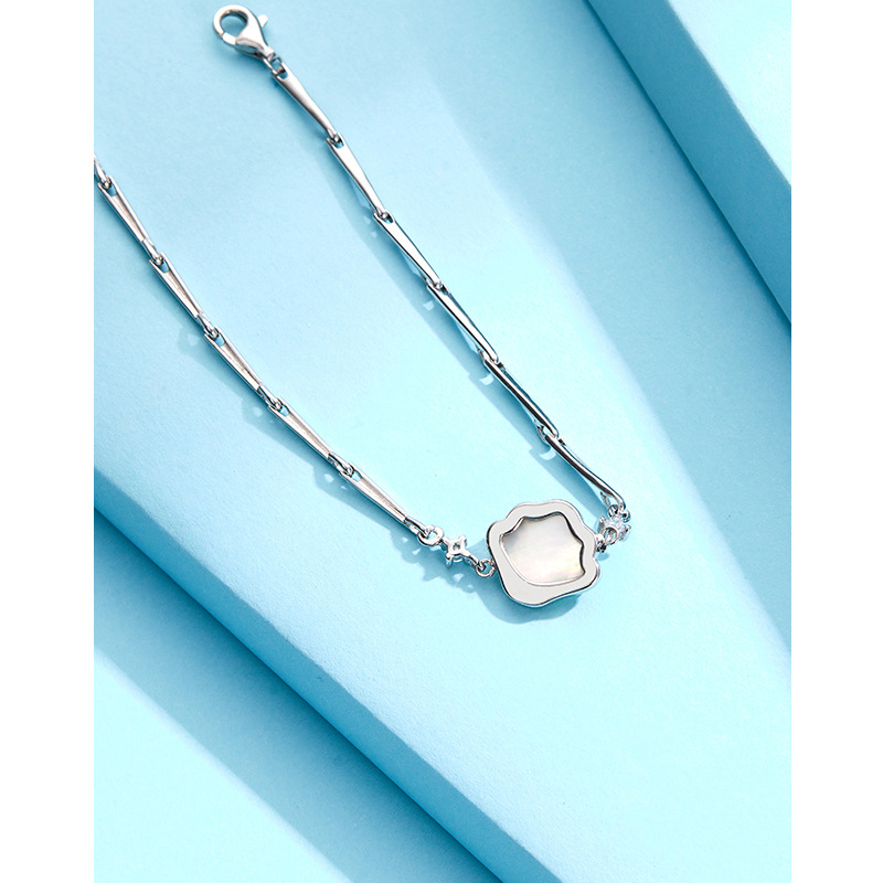 S925 pulsera de concha de plata esterlina de las mujeres Luz nicho de lujo diseño de alta gama sentimiento una pulsera de concha regalo para novia