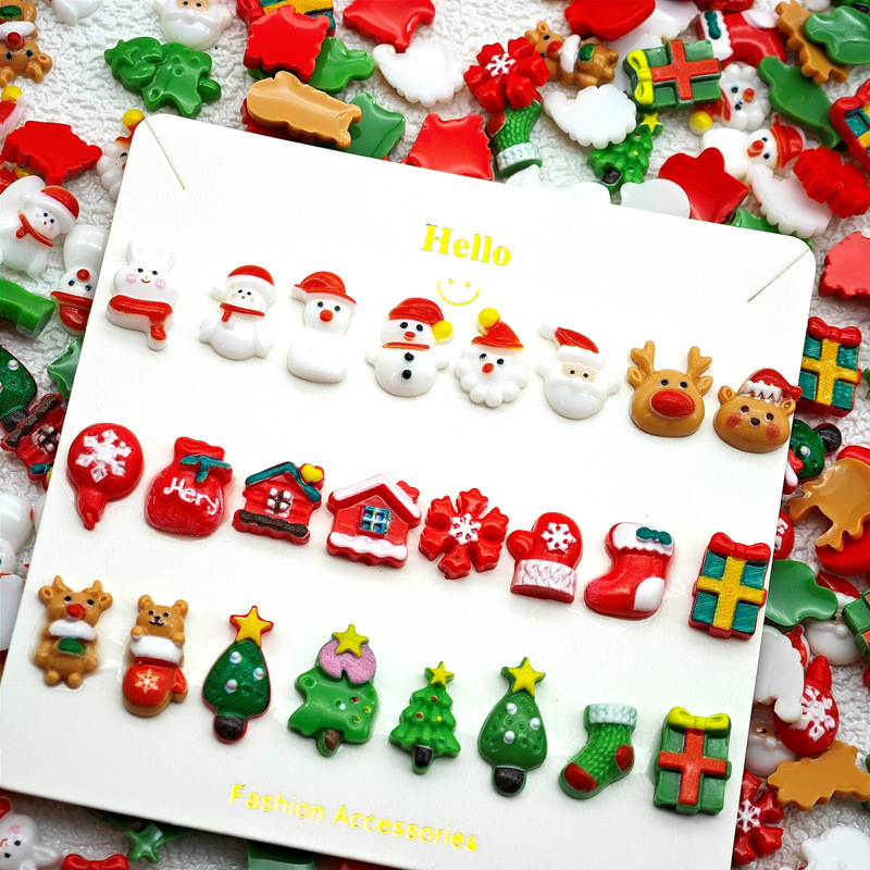 Customized Christmas Nail Art Ornaments Stereo Cartoon Resin Ornaments DIY Handmade Ornaments Accessories