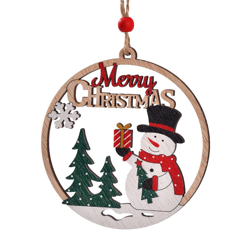クリスマスのペンダントクリスマスの装飾の木製のペンダントクリスマスの透かし彫りの老人の看板はクリスマスの装飾品を飾ります。|undefined