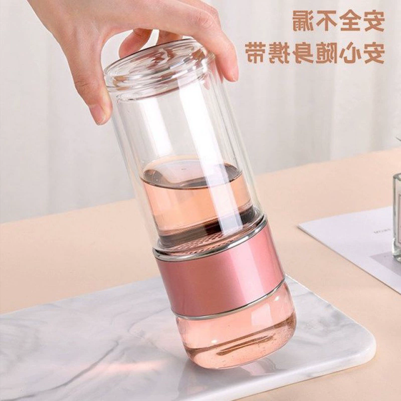Glass handheld cute tea cup, increased thickness, internet celebrity