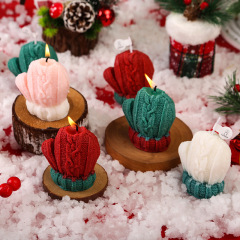 クリスマス手袋アロマキャンドル卸売りcandleアロマお土産手作り創意毛糸造形置物