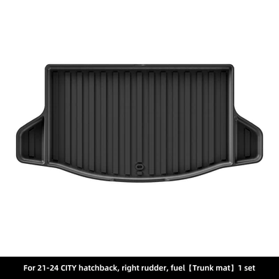 Trunk Mat | Mat Tpe Fully Environmentally Friendly - 21-24-honda-fengfan-city-hatchback-right-hand-drive-trunk-mat-fuel-southeast-asia-black