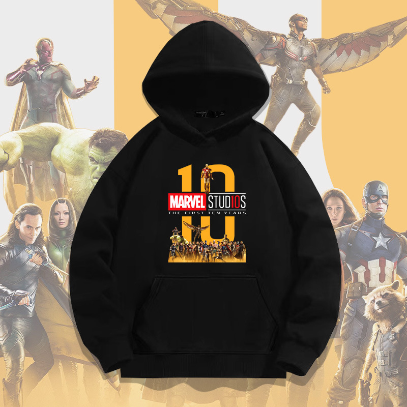 Marvel joint name Iron Man Spider-Man hooded sweater men's autumn youth loose off-shoulder long sleeve coat Marvel joint name Iron Man Spider-Man hooded sweater men's autumn youth loose off-shoulder long sleeve coat