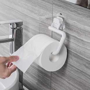 A6T Bathroom Roll Holder Bathroom Wall-Mounted Paper Towel Holder Punch-Free Toilet Paper Box Kitchen Paper Rag Storage