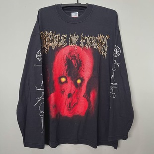 210g heavy ElectronicNomad washing master 90 s evil spirit emperor band retro long sleeve T-shirt