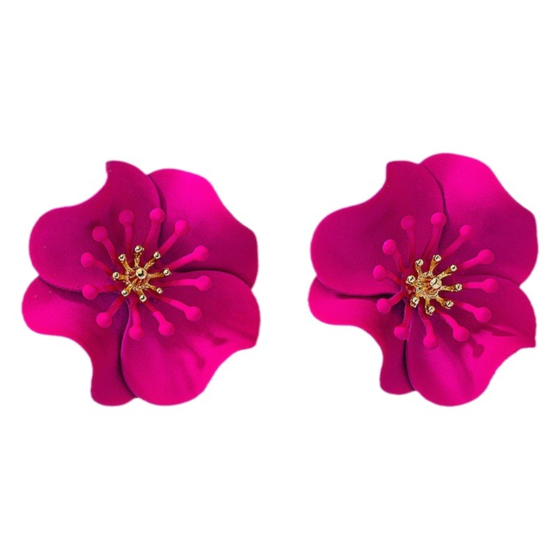 Pendientes vintage de flores huecas pintadas con esmerilla europeos y americanos, accesorios de temperamento dulce y natural, pendientes de estilo étnico de moda para mujeres image 1