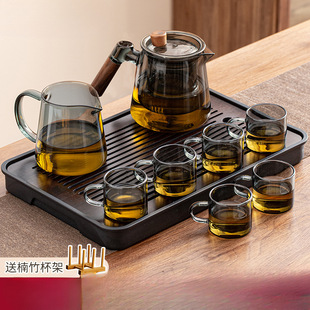 ♤ Kung Fu Tea Set 2025 New Household Accessible Luxury Glass Teapot Tea Cup Office Reception Drink