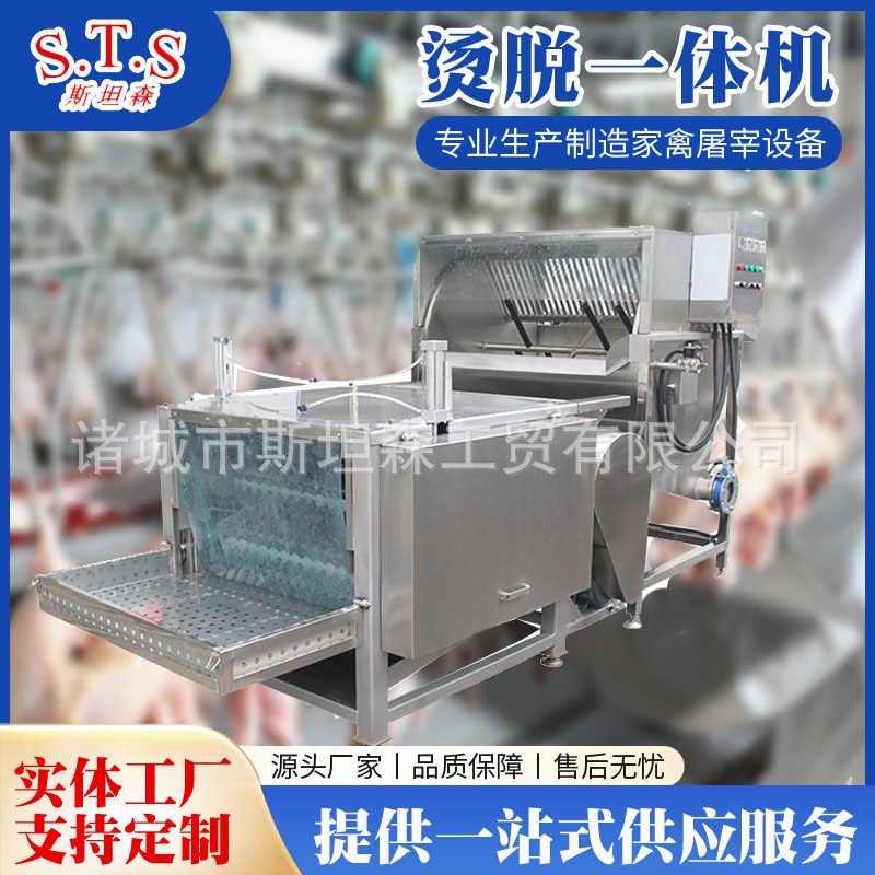 鸡鸭鹅烫脱一体机 小型家禽屠宰流水线 鸡鸭鹅自动烫毛脱毛机