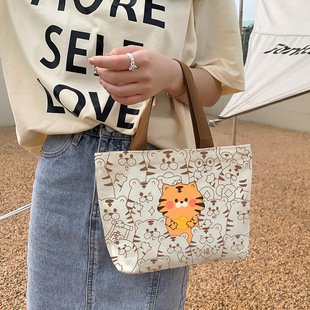 Canvas Bag Women's 2025 New Handbag Lunch Bag Student Office Worker Hand-Carrying Souvenir Drop Shipping