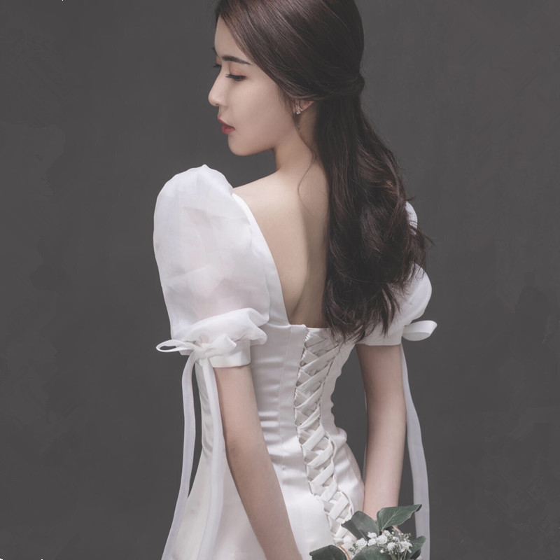 Wedding dress Simplicity Travel Photography Korean French white Show thin Register Welcome Location Tuxedo