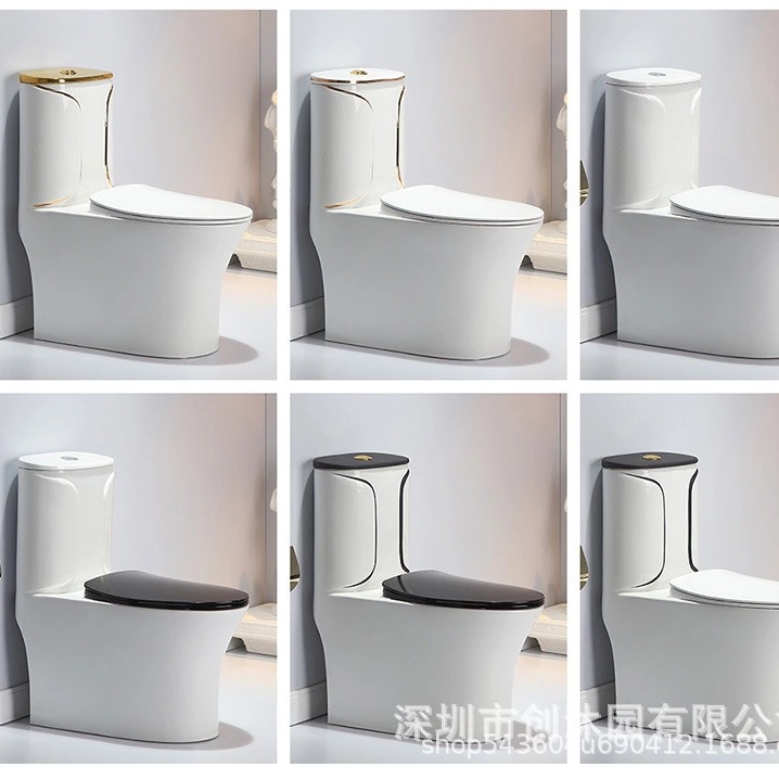 Exportación profesional a Vietnam Sudeste de Asia 300mm color oro inodoro ultra-plana inodoro de cerámica