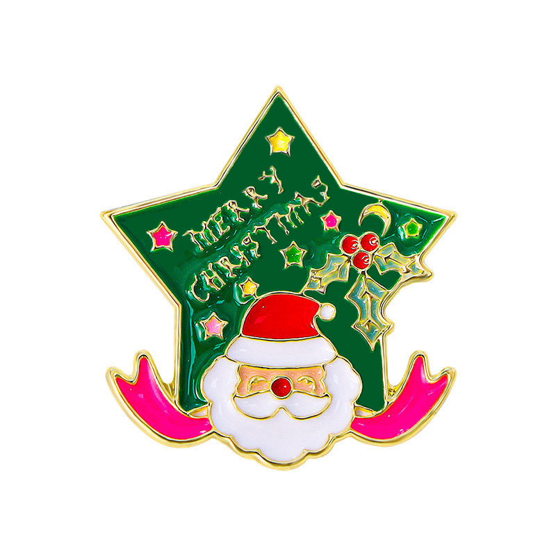 Broche de Navidad insignia de aleación caricatura adorable Santa Fe Navidad decoración de mochila escolar