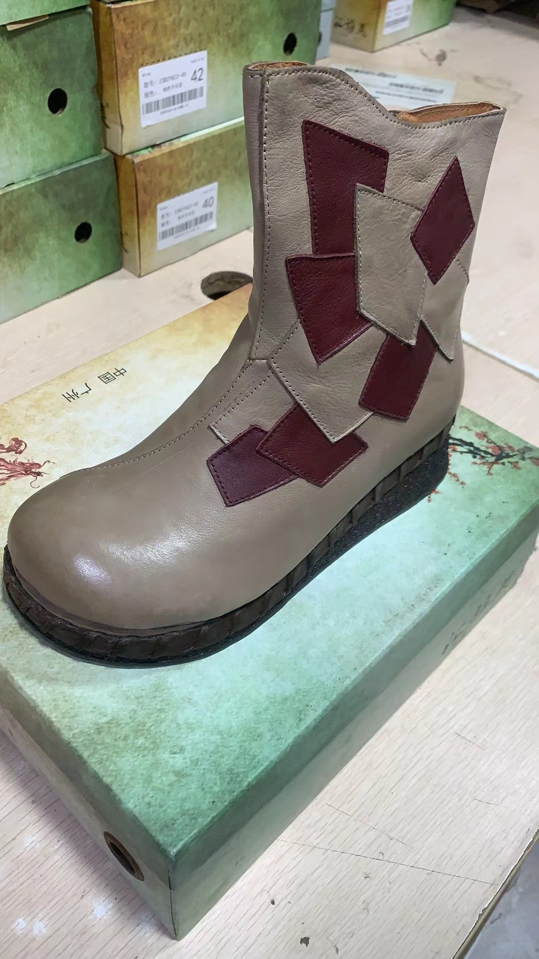 【特価クリアランス返品交換不可】39サイズ本革レディースブーツ139元秋冬レトロマーティンブーツショートブーツお買い得