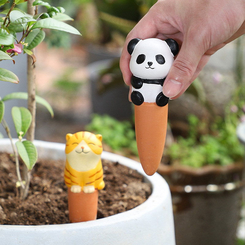 Purificador de agua para macetas de jardinería transfronteriza, dispositivo de riego automático de animales lindos, herramienta de goteo de macetas de riego perezoso