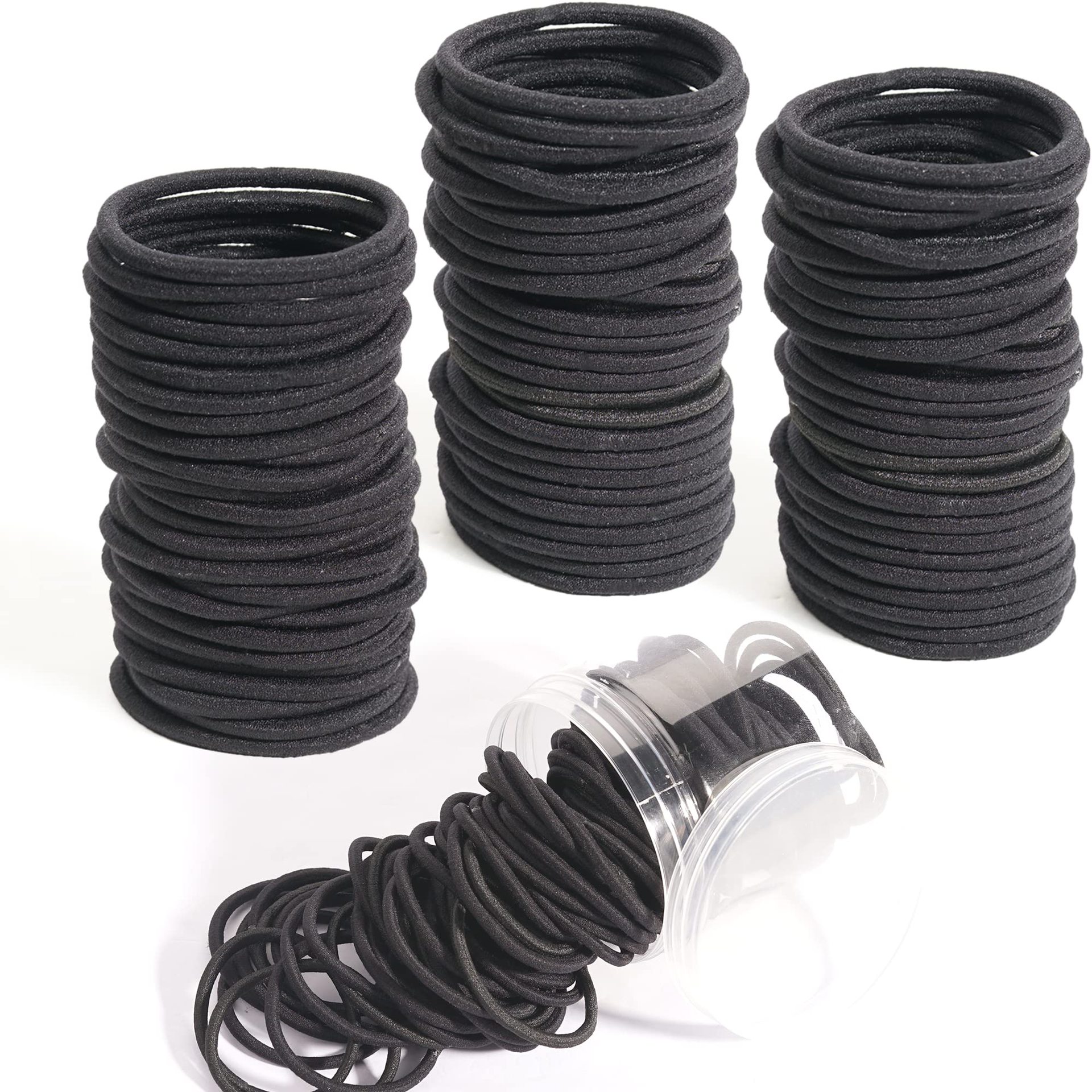 크로스 보더 블랙 고탄성 헤어 로프 헤어 밴드 고무 밴드 원활한 머리 장식 기본 코일 헤어 로프 제조 업체 도매