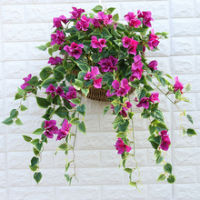 仿真花玫瑰花假花藤塑料花假花藤条装饰花挂壁吊兰花艺仿真三角玫
